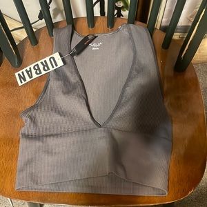 grey crop top from urban outfitters, size S, never worn before brand new